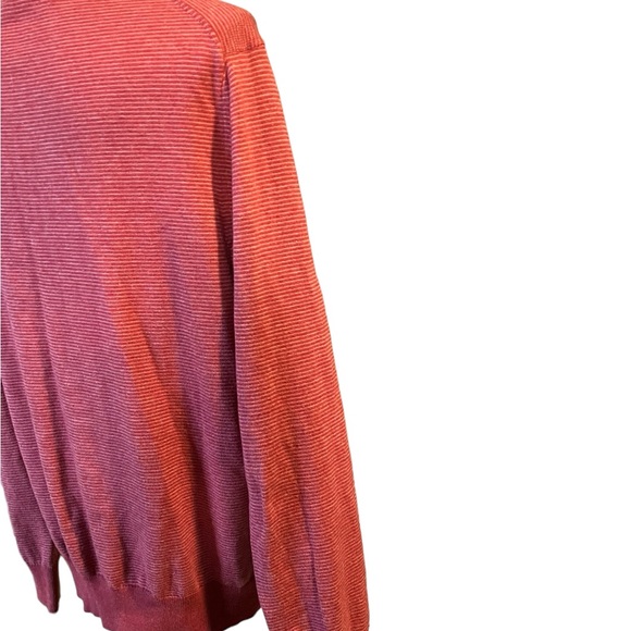 Vineyard Vines Men SZ MD Thaxter Stripe 1/4 Zip Pullover Sweater 15% Cashmere - Picture 3 of 8